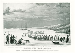 This illustration dates to 1912 and the caption reads: The Search for a North-west Passage: the