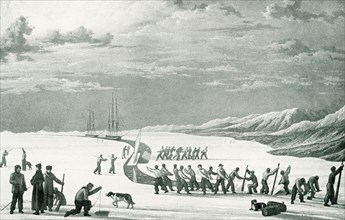 This illustration dates to 1912 and the caption reads: The Search for a North-west Passage: the