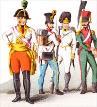 The figures pictured here represent Austrian military. From left to right, they are: Austrian Field