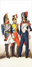 The figures represented here date to between 1834-1864 are, from left to right: cuirassier, lancer,