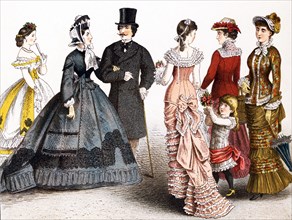 The figures pictured here, represent German fashions during the years 1834 to 1881. The