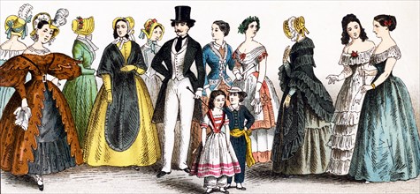 The figures pictured here, represent German fashions during the years 1834 to 1881. The