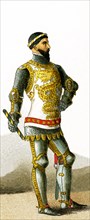 The figure shown here is Bernabo Visconti (died 1385). Bernabo Visconti was an Italian soldier and