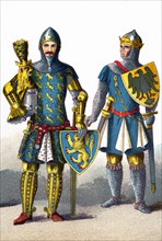 This illustration, which dates to 1882, shows two German nobles in period dress from the A.D. mid