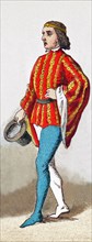 The figure represented here is an English man of rank in 1377. The illustration dates to 1882.