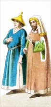 The figures pictured here represent German Jews between A.D. 1400 and 1450. The illustration dates