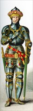 The figure pictured here represents and English knight in 1450 in the court of Henry VI. The