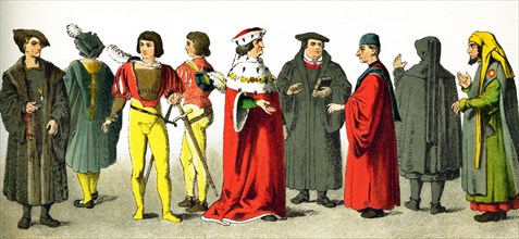 The figures represented here are Germans between 1500 and 1550. They are, from left to right: two
