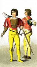 The figures represented here are two German warriors between 1500 and 1550. The illustration dates