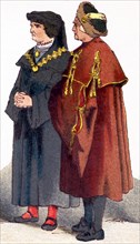 The figures represented here are two German citizens of rank in court costume between 1500 and 1550