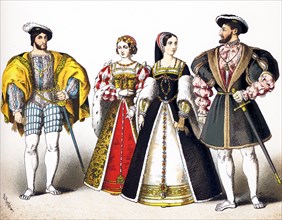 The figures represented here are French royals between 1500 and 15500.They are, from left to right: