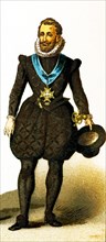 The figure represented here is Henry IV of France in about 1600. The illustration dates to 1882.