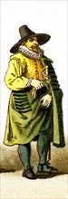 The figure represented here is a French soldsier between 1550 and 1600. The illustration dates to