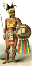 This illustration shows a Mexican chieftain around A.D. 1500. The illustration dates to 1882.