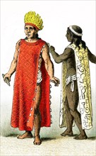 The figures pictured in this illustration show two Mexican priests around A.D. 1500. From left to