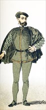 The figure pictured here represents an Italian of rank around 1500 A.D. The illustration dates to