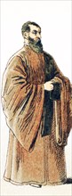 The figure pictured here represents the procurator of St. Mark around 1500 A.D. The illustration