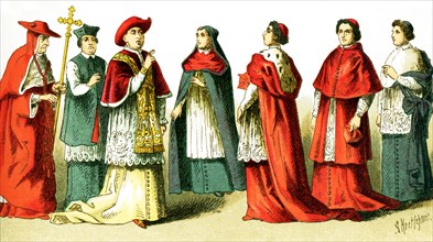 The images here all feature ecclesiastical Costume, from the 11th century through the 19th century.