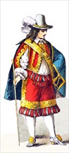 The figure represented here is a German man of rank around 1650. The illustration dates to 1882.