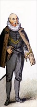 The figure represented here are a Gernman man of rank in the 1600s. The illustration dates to 1882.