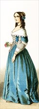 The Figure represented here is a French lady of the court in the 17th century, specifically between