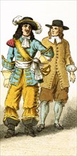 The Figure represented here are a French soldier and a French peasant living in the 17th century,