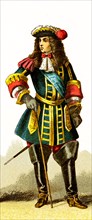 The figure represented here is the French king Louis XIV in 1680. The illustration dates to 1882.