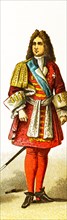 The figure represented here is a French courtier around 1600. The illustration dates to 1882.