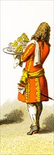 The figure represented here is a French servant around 1600. The illustration dates to 1882.