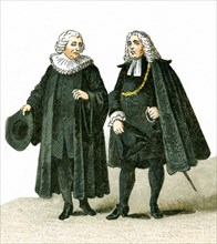 The figures picture here are Germans in 1700. They are, from left to right: a Protestant clergyman