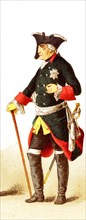 The Figures represented here are all Germans in 1700s and are, from left to right: an officer of