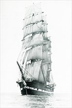 This image shows the Iron Barque Macquarie that was built in 1875. 'Macquarie' was a three-masted