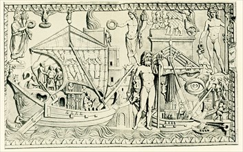 Shown here in this early 1900s illustration are Roman merchant ships. Note that by the upper left