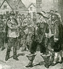 In this 1890s illustration, Governor Sir William Berkeley pardons Nathaniel Bacon but then changes