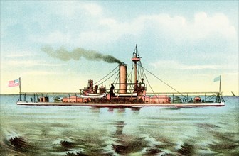 This illustration shows the United States Monitor Miantonomoh. The Miantonomoh class were a series