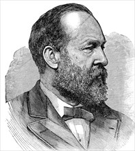 James Abram Garfield (1831-1881) was elected the 20th President of the United States in 1880. He