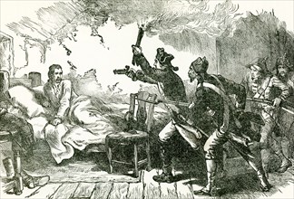 This illustration shows the arrest of General Prescott, Lieutenant-Colonel William Barton and a