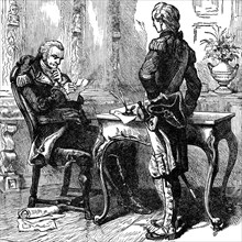 This illustration shows George Washington and Marquis de Lafayette. George Washington met the