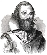 English Captain John Smith guided the colonists through difficult times in the Jamestown settlement