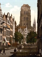 Town hall and market square of Aachen.