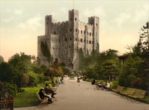 Rochester Castle stands on the east bank of the River Medway in Rochester.