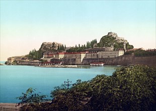 Citadel and harbor in Corfu.