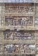 Relief of the temple of Borobudur.