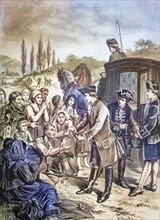 Emperor Joseph II saves Bohemian peasants from starvation.