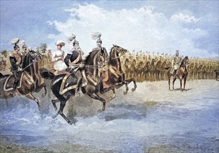 The parade on Tempelhofer Feld near Berlin in honour of Emperor Franz Joseph.