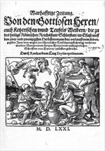 Pamphlet Wahrhaftige Zeitung Von den Gottlosen Hexen auch ketzerischen und Teufels Weibern, Witch