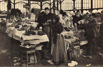 Market Hall, Retail Fruit and Vegetables, 820 les Marches de Paris, Les Halles Centrales, 1895,