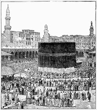 The Kaaba in Mecca at the time of pilgrimage.