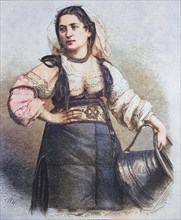 Woman, merchant with a jug.