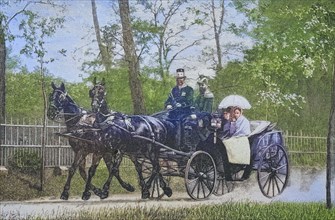 Emperor Wilhelm and the Grand Duchess of Baden in Babelsberg Park.